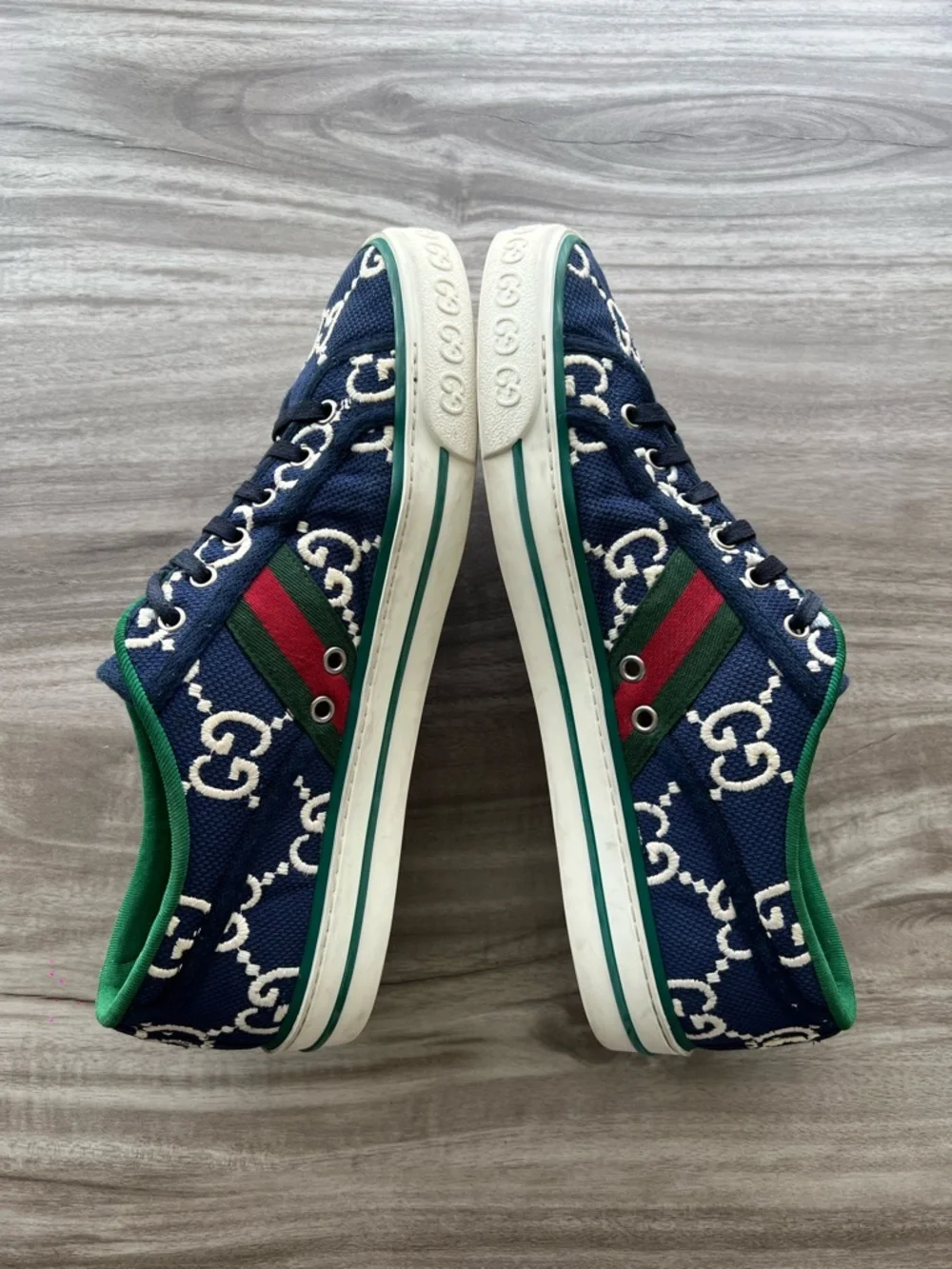 GUCCI tennis 1877 GG Monogram Low Blue Size 10 US (9 UK) / EU 43 Mens - Picture 3 of 8